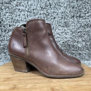 Frye Judith Double Zip Ankle Boots Leather Heel Booties Women's 6.5 M